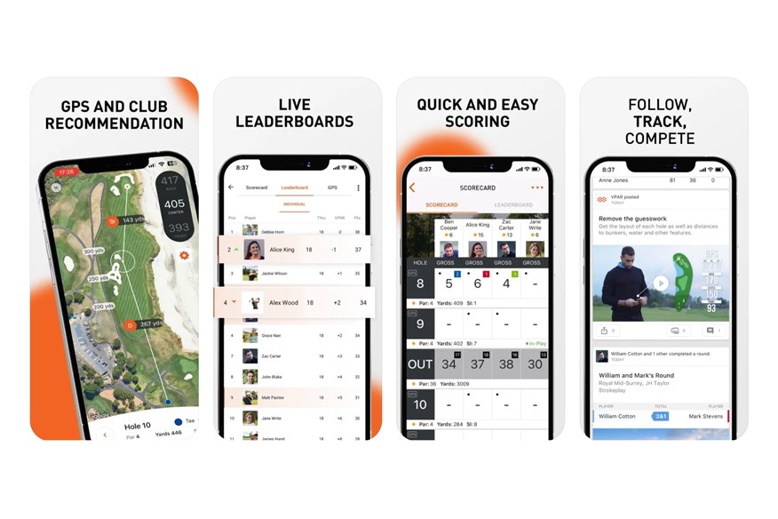 VPAR combines GPS mapping, aerial course views, live scoring, and leaderboard functionality