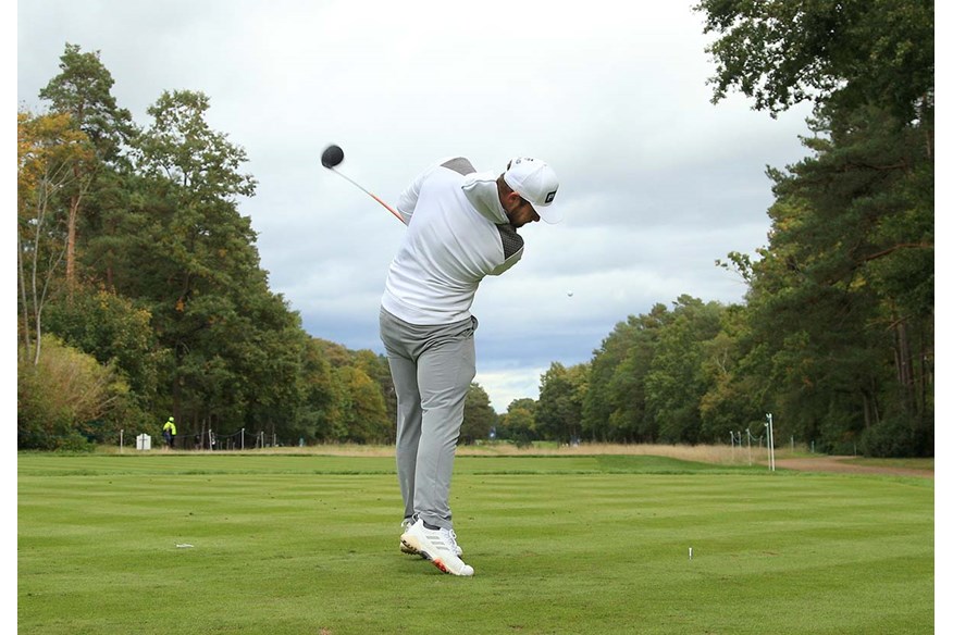 Tyrrell Hatton's extension through the driver swing.