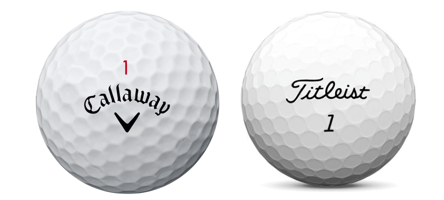 Callaway Chrome Soft and Titleist AVX golf balls