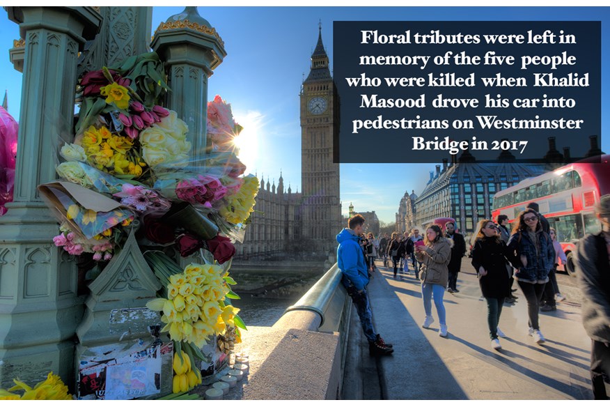 tributes left at Westminster bridge