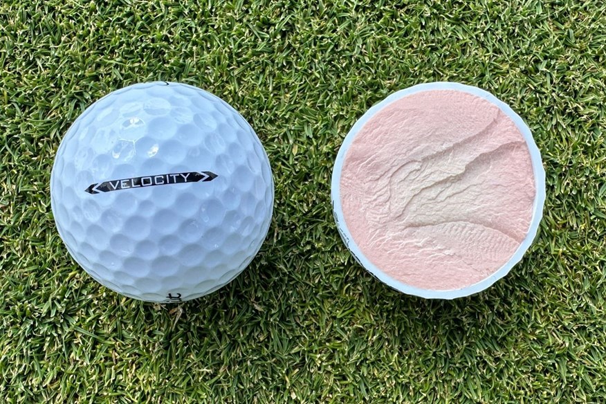 Titleist Velocity golf ball cut through