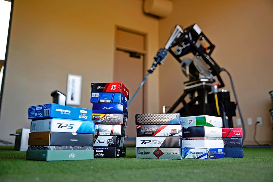 We use a robot to test golf balls because it's the best way to get reliable and comparable data.