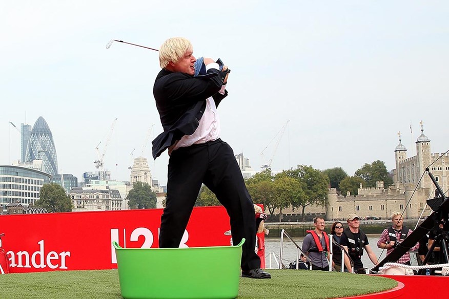 Boris Johnson tries his hand at golf.