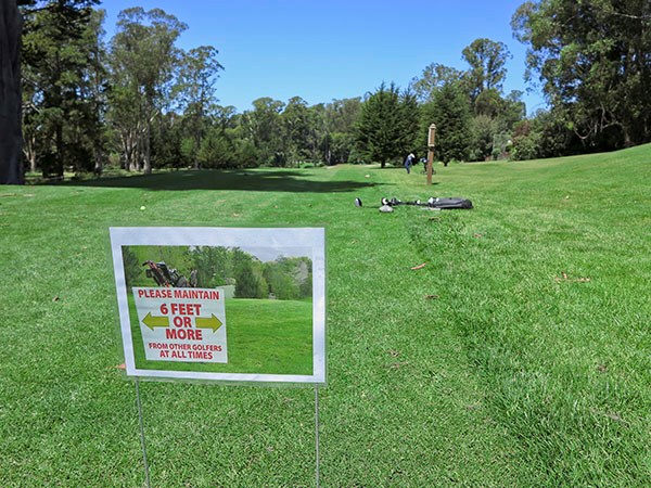 Social distancing in operation on the golf course