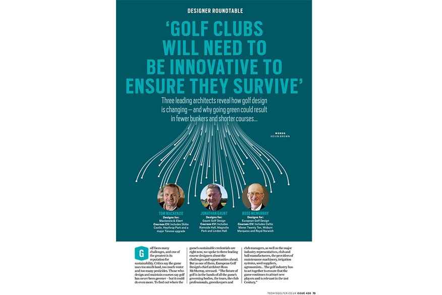 Golf course architects now have sustainability at the forefront of their minds 