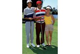 A young Tiger Woods with parents Earl and Tida.