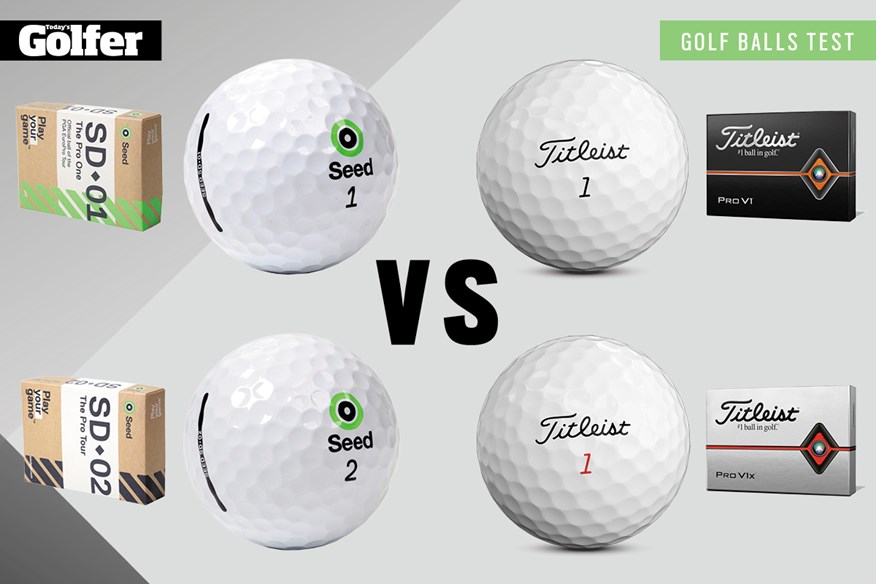 We compare Seed Golf balls with the Titleist Pro V1 and Pro V1x.