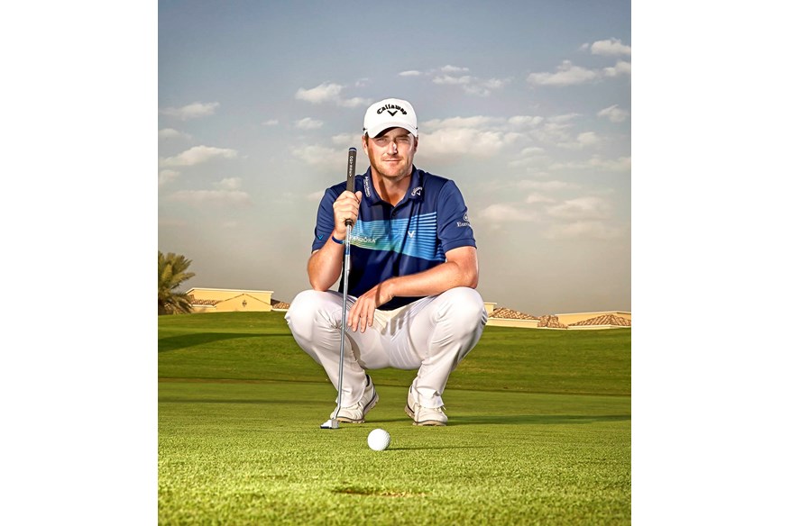 Marc Warren poses on the putting green