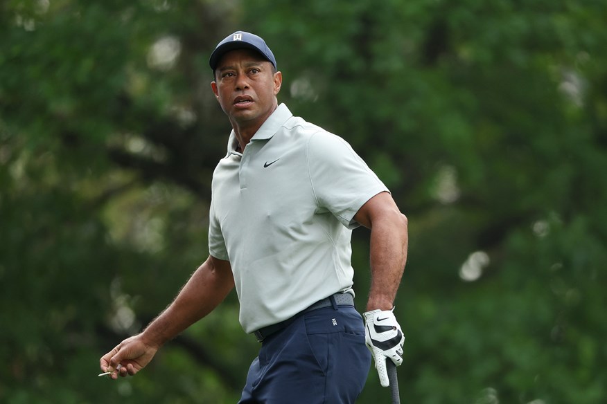 Tiger Woods in his Nike Dri-Fit golf glove.