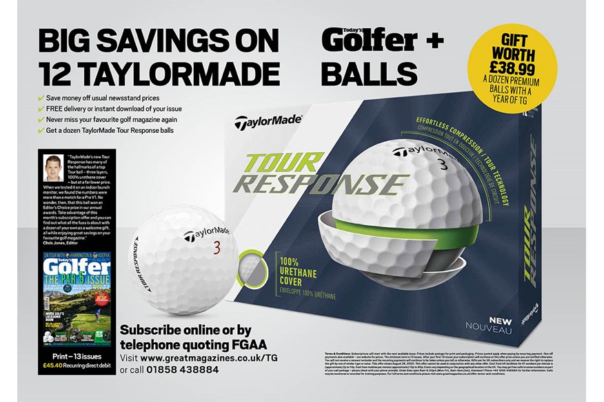 Get a dozen TaylorMade Tour Response golf balls when you subscribe to Today's Golfer