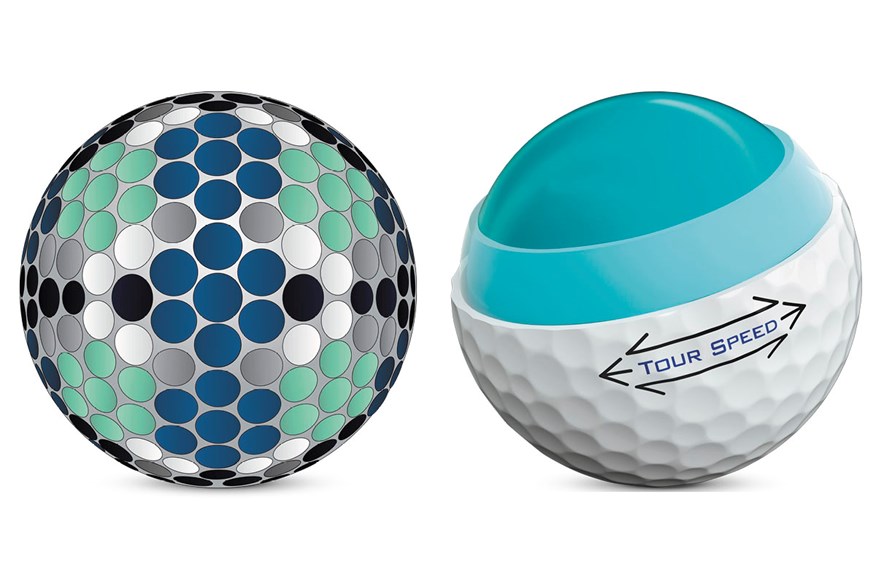 Titleist's Tour Speed is a three-piece ball with a 346 quadrilateral dipyramid design.