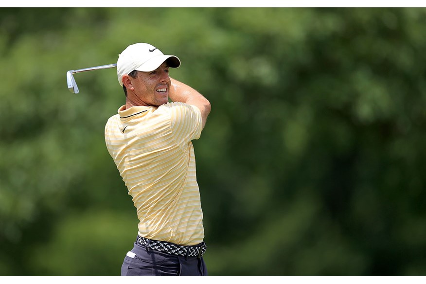 Rory Mcilroy using TaylorMade P7MB irons.