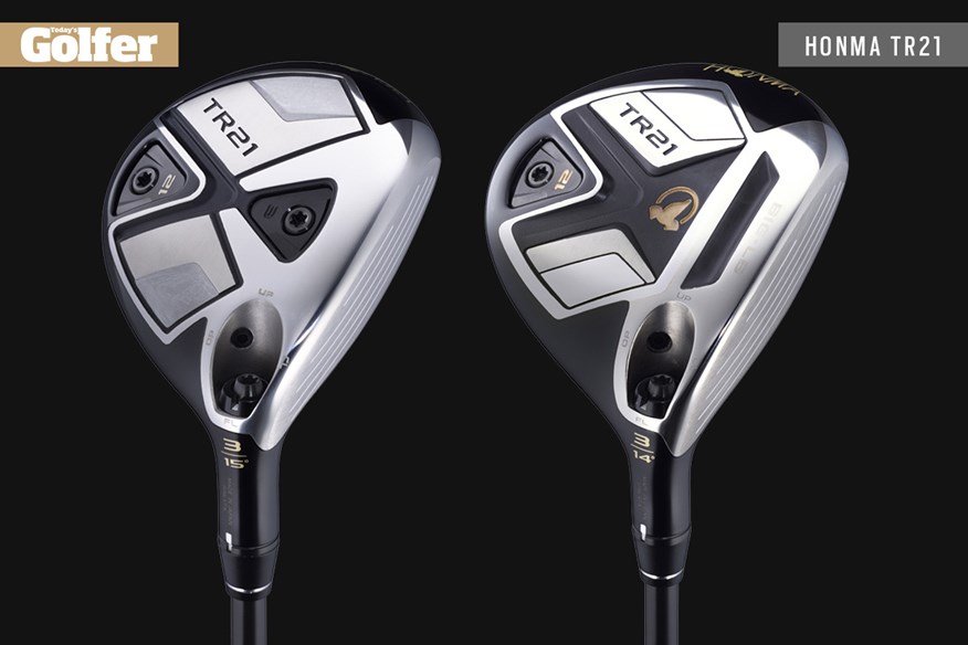 The Honma TR21 BIG-LB (FTi) and Honma TR21 FW fairway woods.