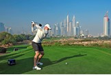 Rory McIlroy in action at the Dubai Desert Classic.