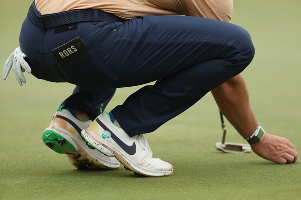 Rory McIlroy wears Nike Air Zoom golf shoes.