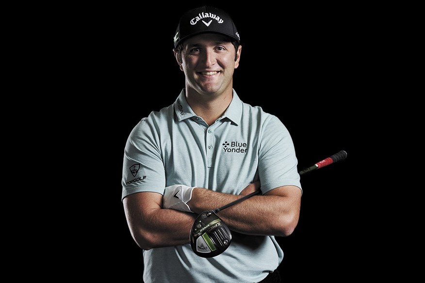 Jon Rahm plays a full bag of Callaway clubs, including an Odyssey putter, and Callaway's Chrome Soft X ball.