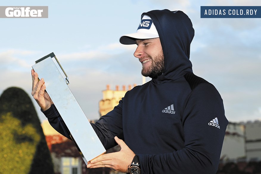 Tyrrell Hatton in the adidas Golf COLD.RDY hoodie.