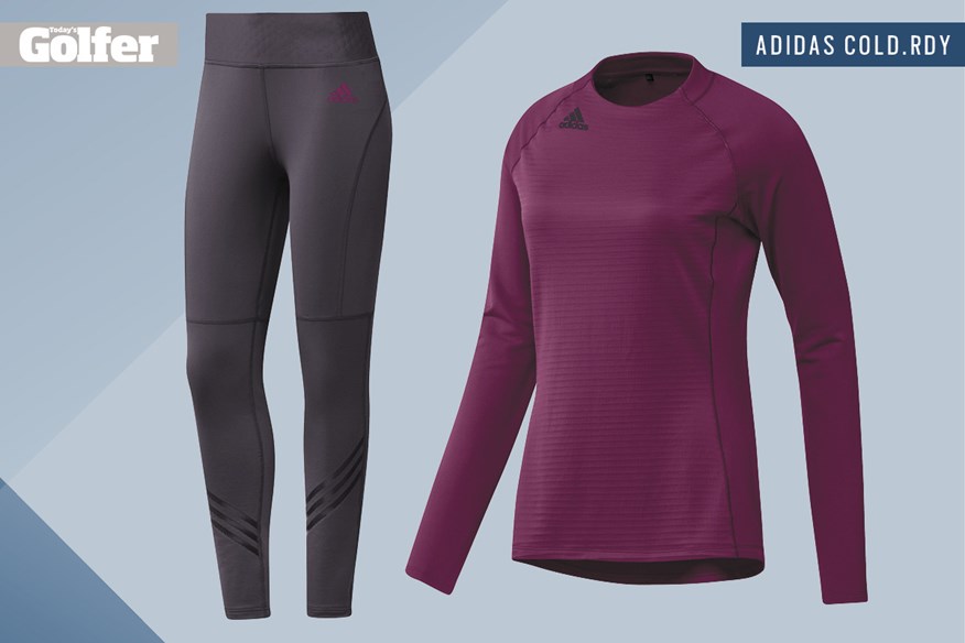 The adidas Golf COLD.RDY women's collection includes leggings and a crew neck.