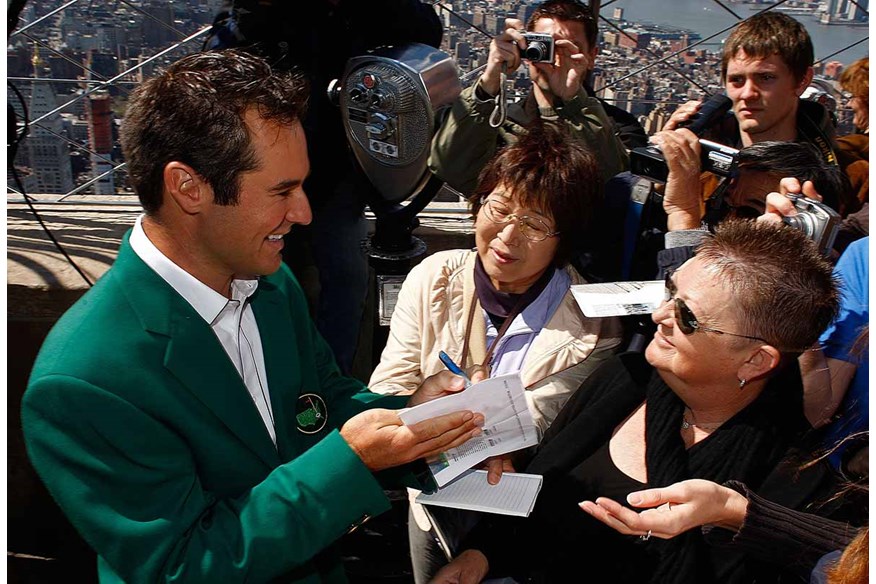 Trevor Immelman meets fans at the Empire State Building after winning the 2008 Masters.