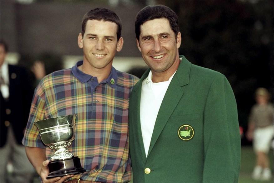 Sergio Garcia and Jose Maria Olazabal at the 1999 Masters.