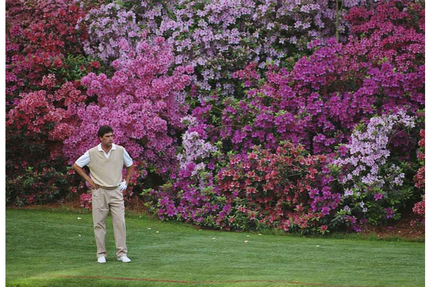 Jose Maria Olazabal in front of Augusta's Azaleas at the 1994 Masters.