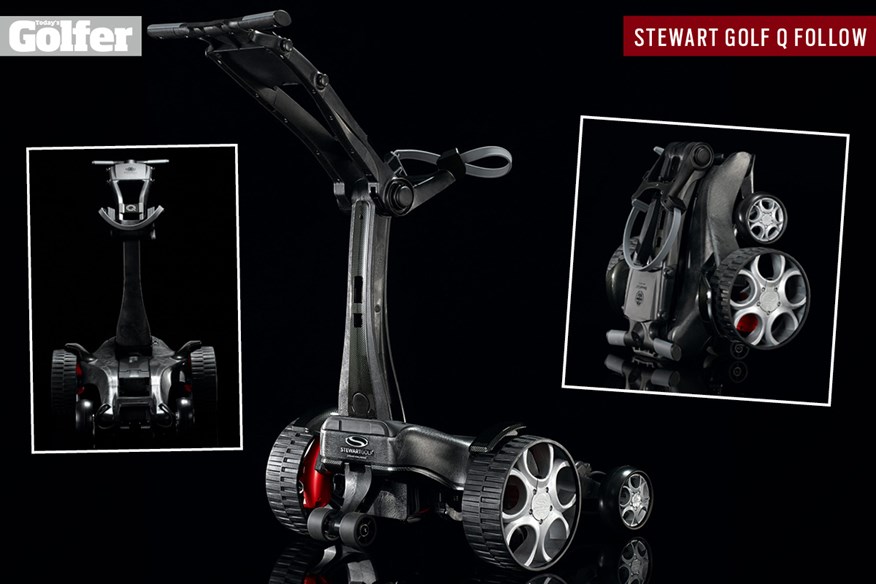 Stewart Golf Q Follow electric golf trolley.