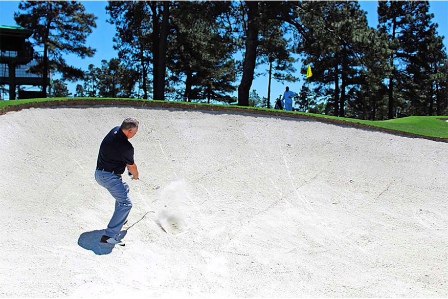 Augusta's bunkers are frightening for the club golfer.