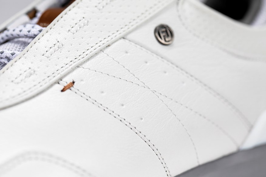 The FJ Stratos golf shoe uses premium, soft, supple leather.