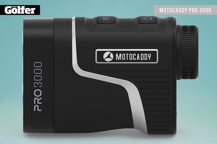 The Motocaddy Pro 3000 laser golf rangefinder.