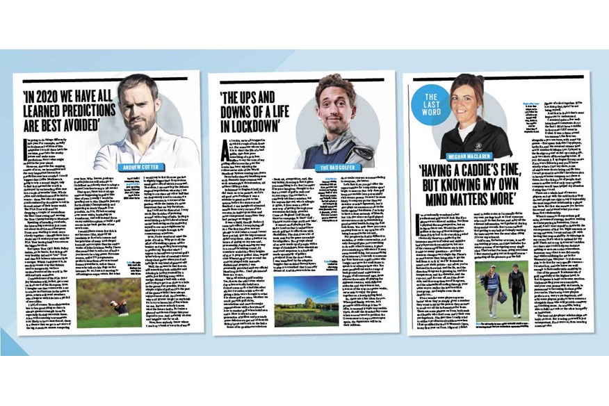 Today's Golfer columnists Andrew Cotter, John Robins and Meghan MacLaren.