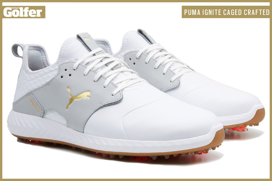 The new Puma Ignite Caged Crafted golf shoes.