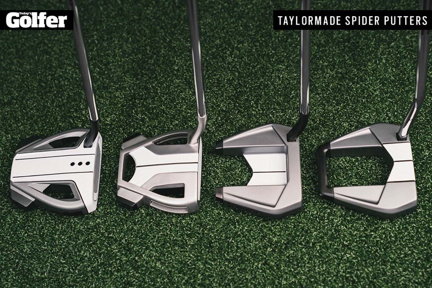 The new TaylorMade Spider putters for 2021 – Spider Ex, Spider X Hydroblast, Spider SR and Spider S.