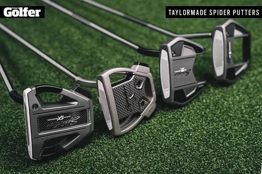 The TaylorMade Spider putters for 2021 - Spider Ex, Spider X Hyrdoblast, Spider SR and Spider S.