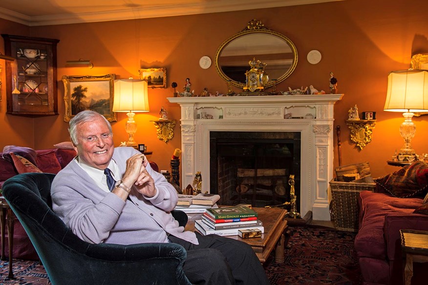 Peter Alliss at his Surrey home.