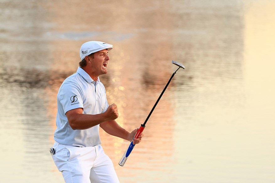 Bryson DeChambeau celebrates victory at the Arnold Palmer Invitational.