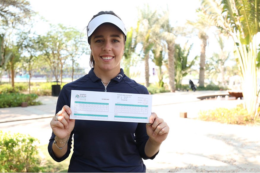 Georgia Hall after her opening round in Saudi Arabia.