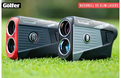 Bushnell Golf V5 Tour Slim Edition and the V5 Shift Slim Edition laser rangefinders.