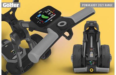 PowaKaddy's new FX7 GPS and CT6 GPS electric golf trolleys.