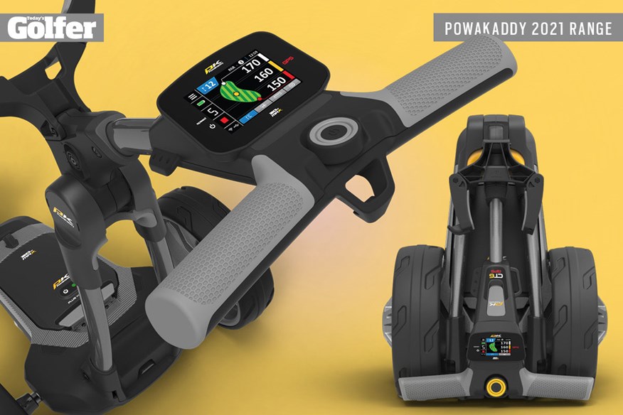 PowaKaddy's new FX7 GPS and CT6 GPS electric golf trolleys.