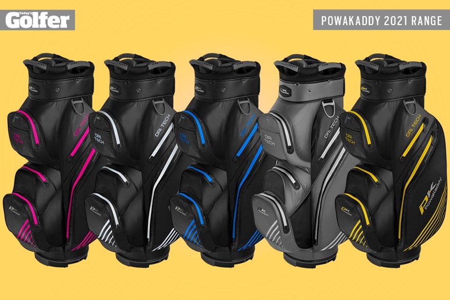 PowaKaddy's new Dri-Tech and Premium Tech cart golf bags.