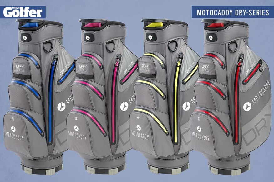 Motocaddy Dry-Series golf cart bags.