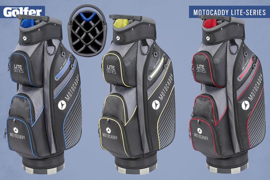 Motocaddy Lite-Series golf cart bag.