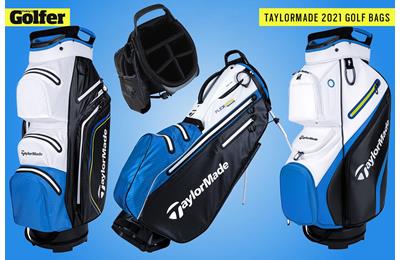 The new TaylorMade FlexTech Waterproof golf bag and Storm-Dry cart bag.