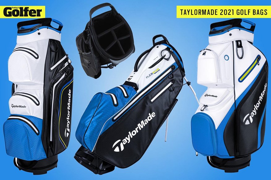 The new TaylorMade FlexTech Waterproof golf bag and Storm-Dry cart bag.