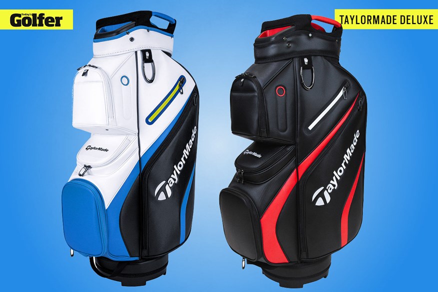 The TaylorMade Deluxe golf cart bag.