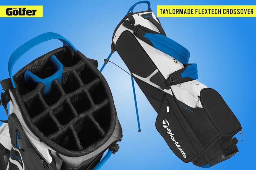 The TaylorMade FlexTech Crossover golf bag can be used as a stand or cart bag..