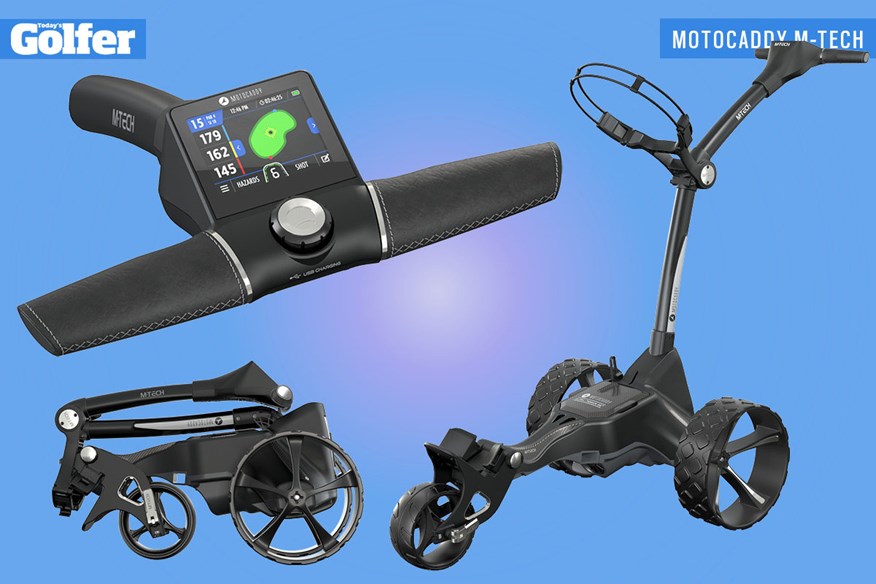 Motocaddy M-TECH electric golf trolley.