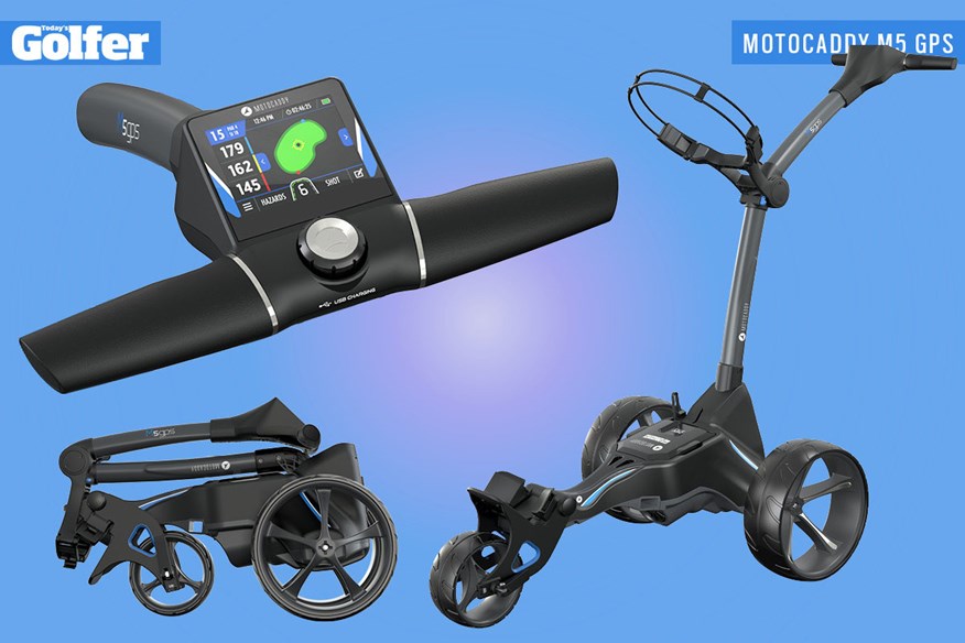 Motocaddy M5 GPS electric golf trolley.