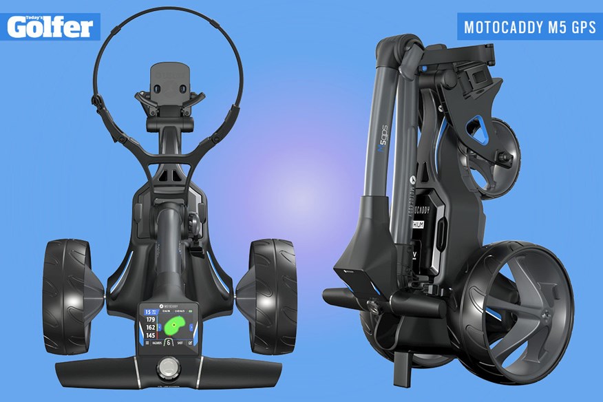 Motocaddy M5 GPS electric golf trolley.