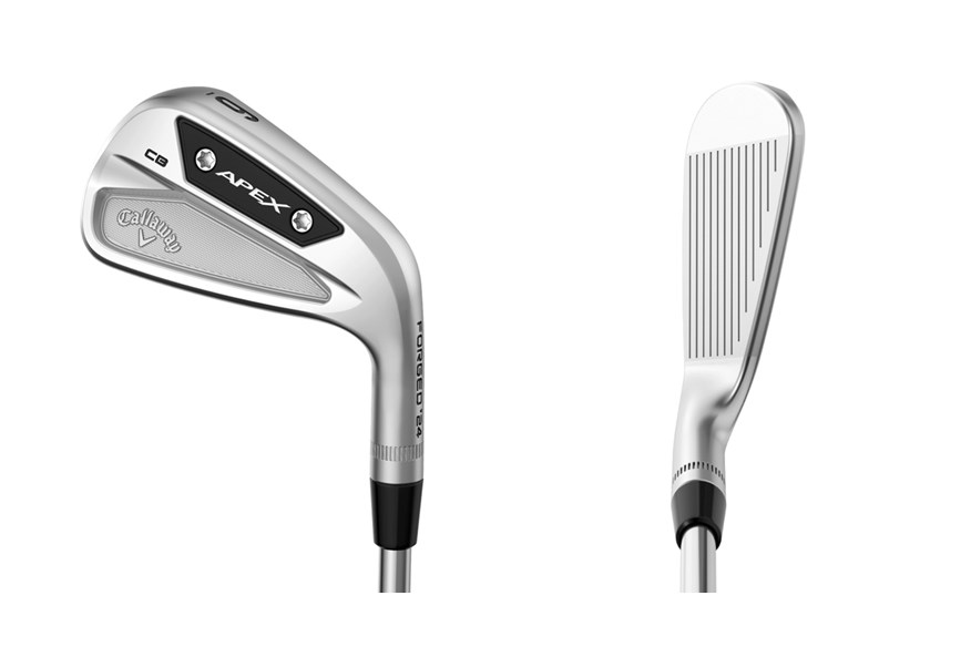 The Callaway Apex 24 CB iron back and in the play position.